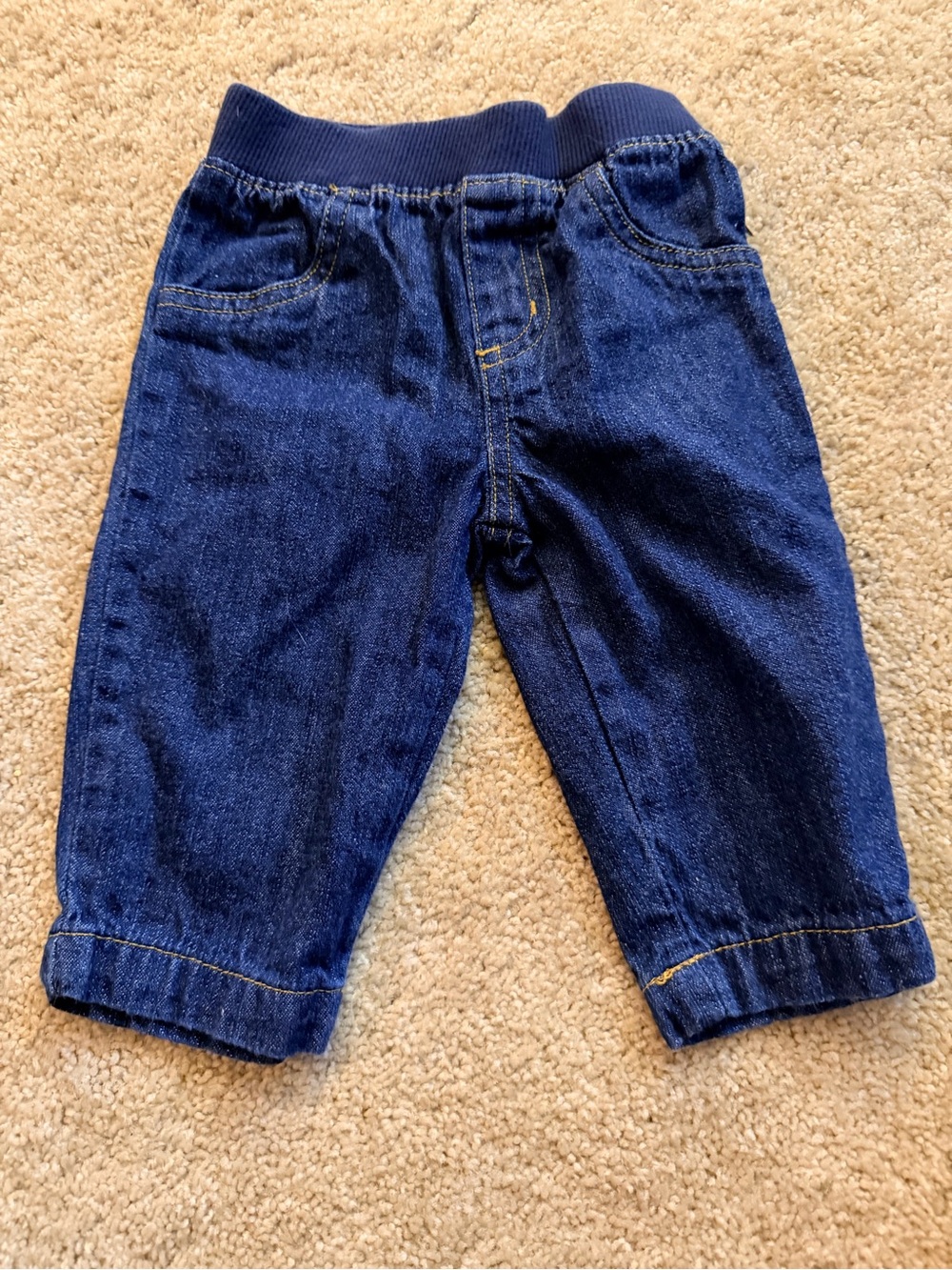 Garanimals Navy Blue Pull-On Denim Jeans for Kids 6-9 M